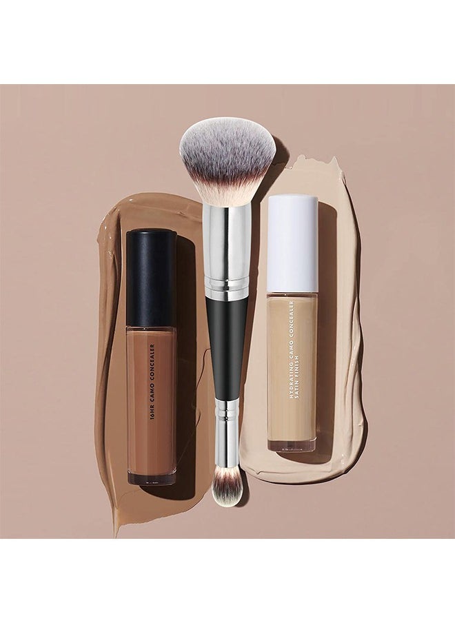 GOOD DEAL - Makeup Brushes Dual-ended Foundation Brush Concealer Brush Perfect Any Look Premium Luxe Hair Rounded Taperd Flawless Brush Ideal for Liquid Cream Powder Blending Buffing Concealer - Image 1
