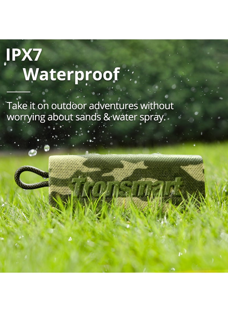 Tronsmart - Tronsmart Trip Portable Bluetooth 5.3 Speaker, Wireless Speaker with 10W Output, IPX7 Waterproof, 20H Playtime, Built-in Mic Camouflage colour - Image 1