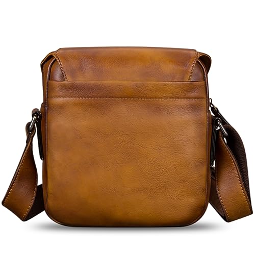 IVTG Genuine Leather Messenger Bag for Men Crossbody Shoulder Bag Satchel Casual Sling Daypack Work Business Daily Purse (Brown) - Image 3