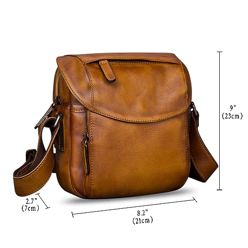 IVTG Genuine Leather Messenger Bag for Men Crossbody Shoulder Bag Satchel Casual Sling Daypack Work Business Daily Purse (Brown) - Image 5