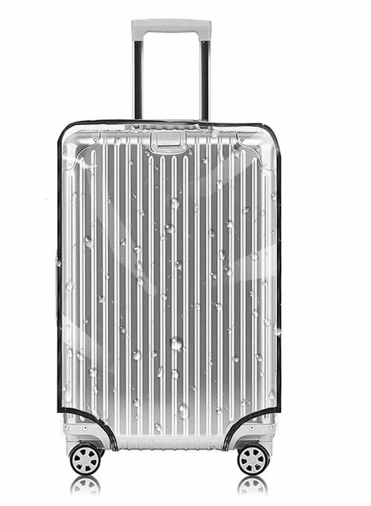 غطاء أمتعة شفاف متين من مادة البولي فينيل كلوريد لحقائب السفر ذات العجلات مقاس 24 و28 و30 بوصة - حماية أنيقة لمعدات السفر الخاصة بك - Image 1