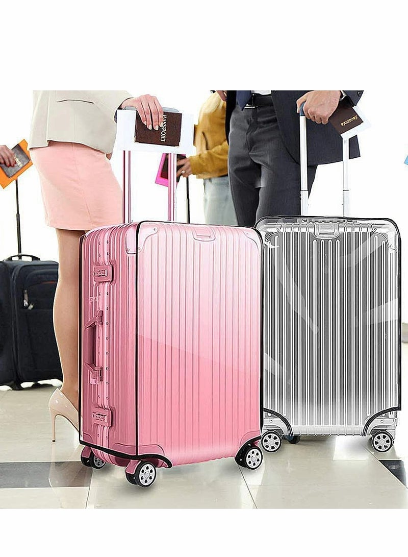 غطاء أمتعة شفاف متين من مادة البولي فينيل كلوريد لحقائب السفر ذات العجلات مقاس 24 و28 و30 بوصة - حماية أنيقة لمعدات السفر الخاصة بك - Image 4