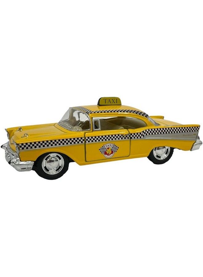 Kinsmart T 1957 Chevy Bel Air Coupe Classic ? Taxi Cab 5" 1:40 Scale Die Cast Metal Model Toy Car - Image 2