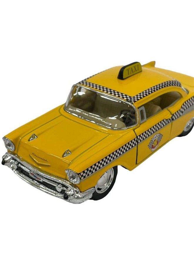 Kinsmart T 1957 Chevy Bel Air Coupe Classic ? Taxi Cab 5" 1:40 Scale Die Cast Metal Model Toy Car - Image 4
