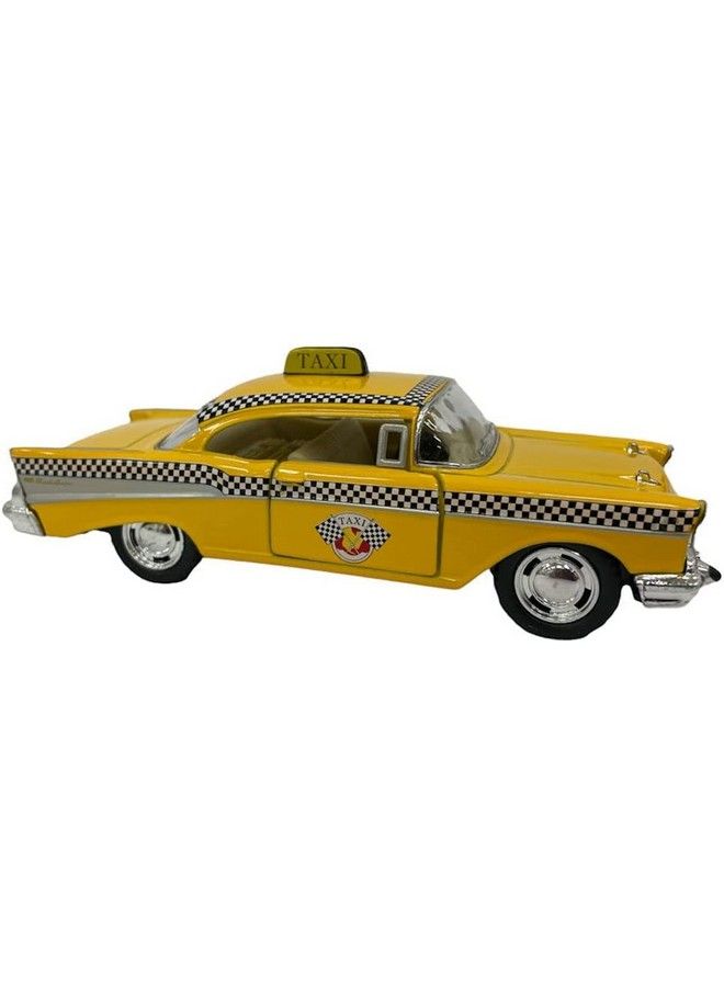 Kinsmart T 1957 Chevy Bel Air Coupe Classic ? Taxi Cab 5" 1:40 Scale Die Cast Metal Model Toy Car - Image 3