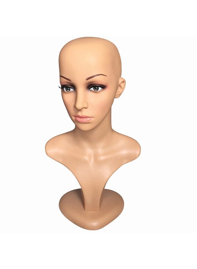 MIAOMANZI Female Mannequin Head Model Stand Mannequin Manikin Wig Glasses Hat Display Hold - Image 1