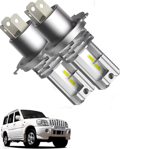 Auto Pearl V3 LED Headlight Bulbs Hi/Low Beam Fits for Vehicle H4 compatible with Scorpio (Pack of 2) - Image 1