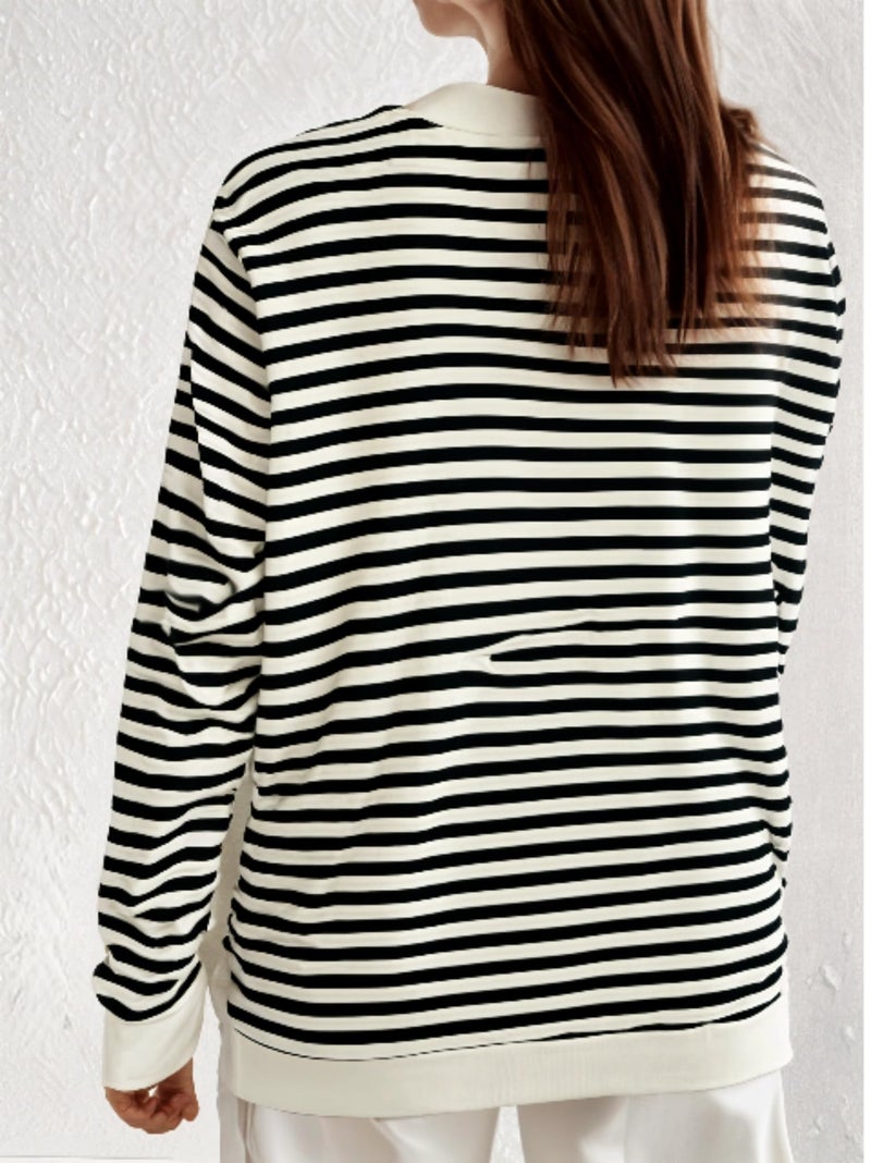 MACK JONNEY Women Striped T-Shirt || T-Shirt for Women || Full Sleeve T Shirt || T-Shirt-MACK640530 - Image 3