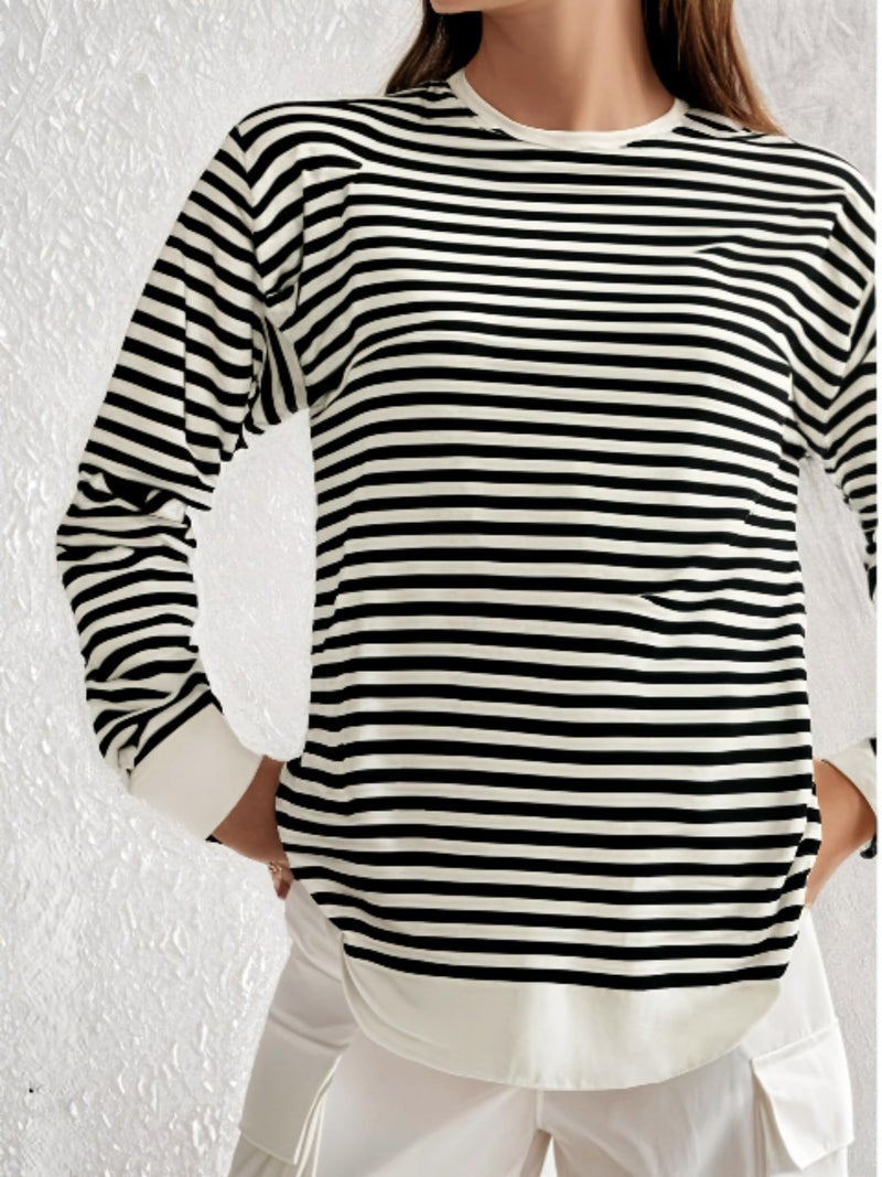 MACK JONNEY Women Striped T-Shirt || T-Shirt for Women || Full Sleeve T Shirt || T-Shirt-MACK640530 - Image 2