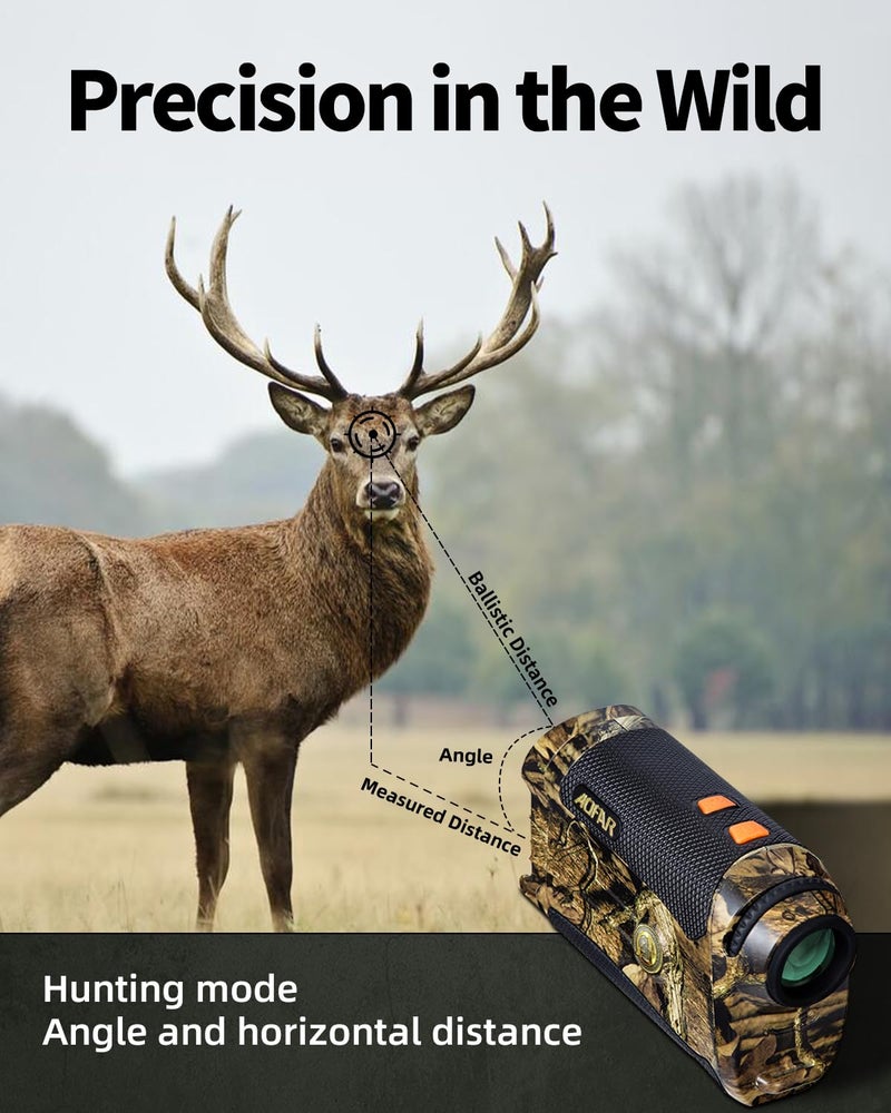 AOFAR HX-1200T Range Finder for Hunting Archery, 1200 Yards with Angle and Horizontal Distance, Shooting Wild Waterproof Coma Rangefinder, 6X 25mm, Range and Bow Mode, Free Battery Gift Package - Image 4