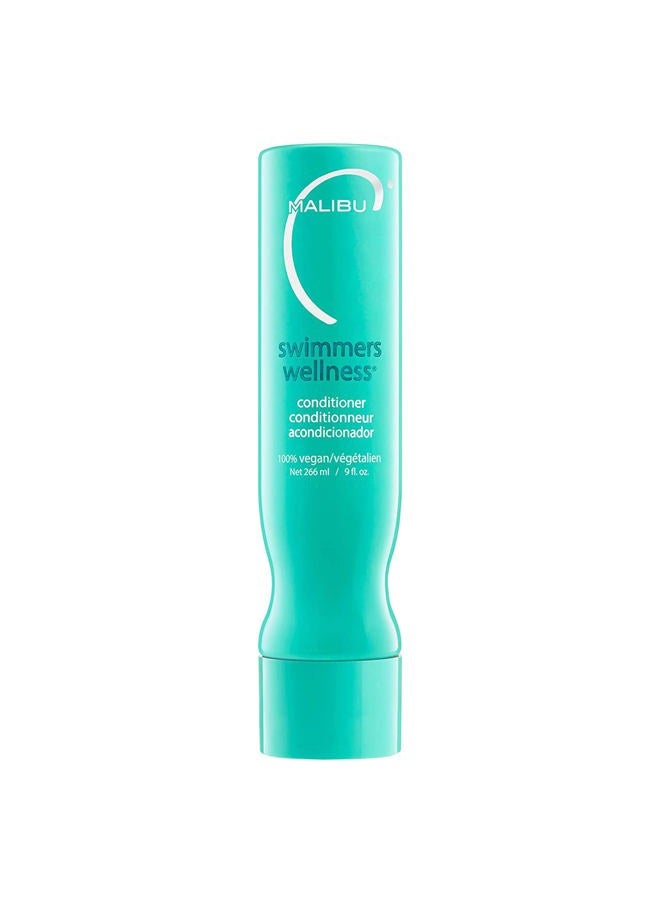 Malibu C Swimmers Wellness Conditioner - Moisturizing Conditioner for Swimmers to Combat Dry, Brittle Hair - Restores Texture Affected by Pool Elements - Sulfate Free Hair Care (9 oz) - Image 1