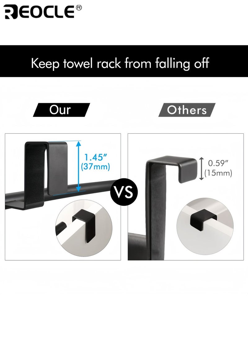 REOCLE 2pcs No-Drill Wall-Mounted Towel Rack Strong Load Capacity Single Bar Holder for Towels and Washcloths Space-Saving Bathroom Organizer Perfect for Home and Kitchen Use - Image 2