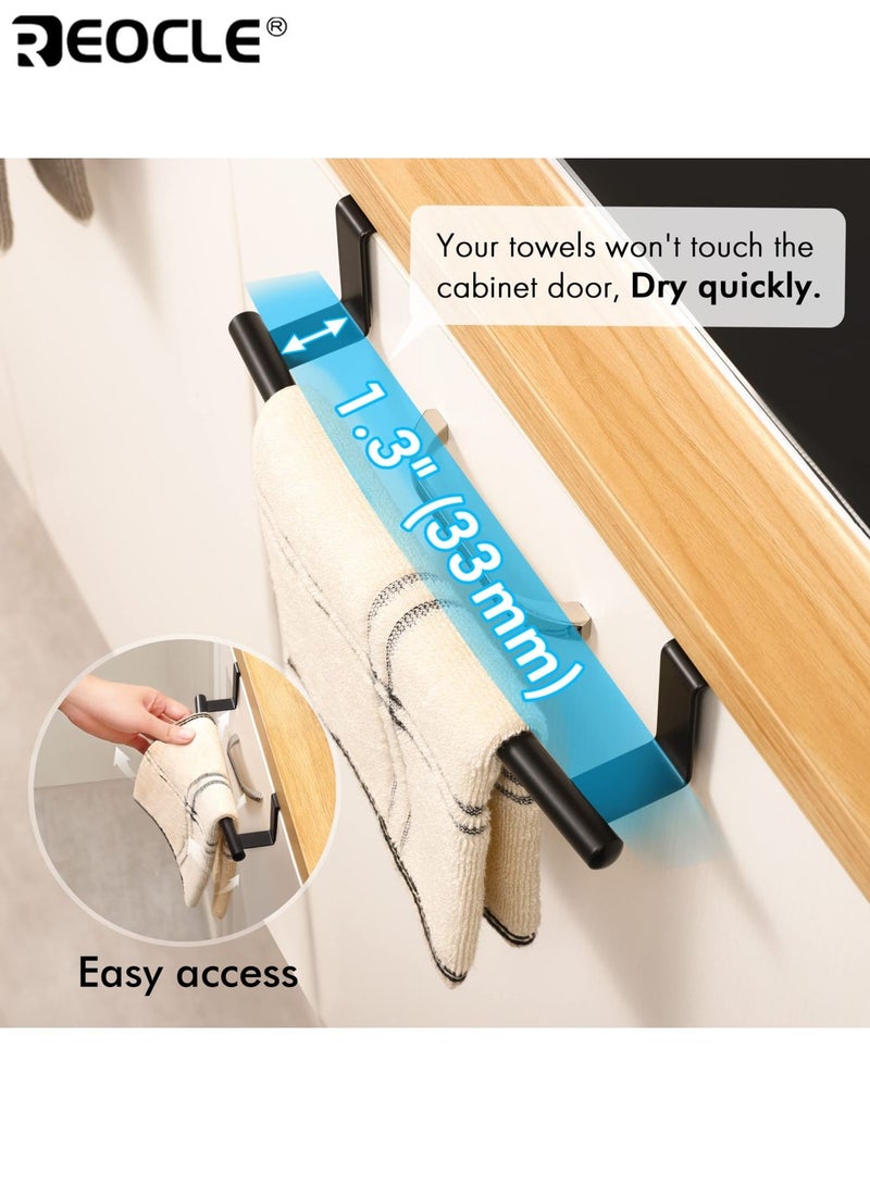 REOCLE 2pcs No-Drill Wall-Mounted Towel Rack Strong Load Capacity Single Bar Holder for Towels and Washcloths Space-Saving Bathroom Organizer Perfect for Home and Kitchen Use - Image 4