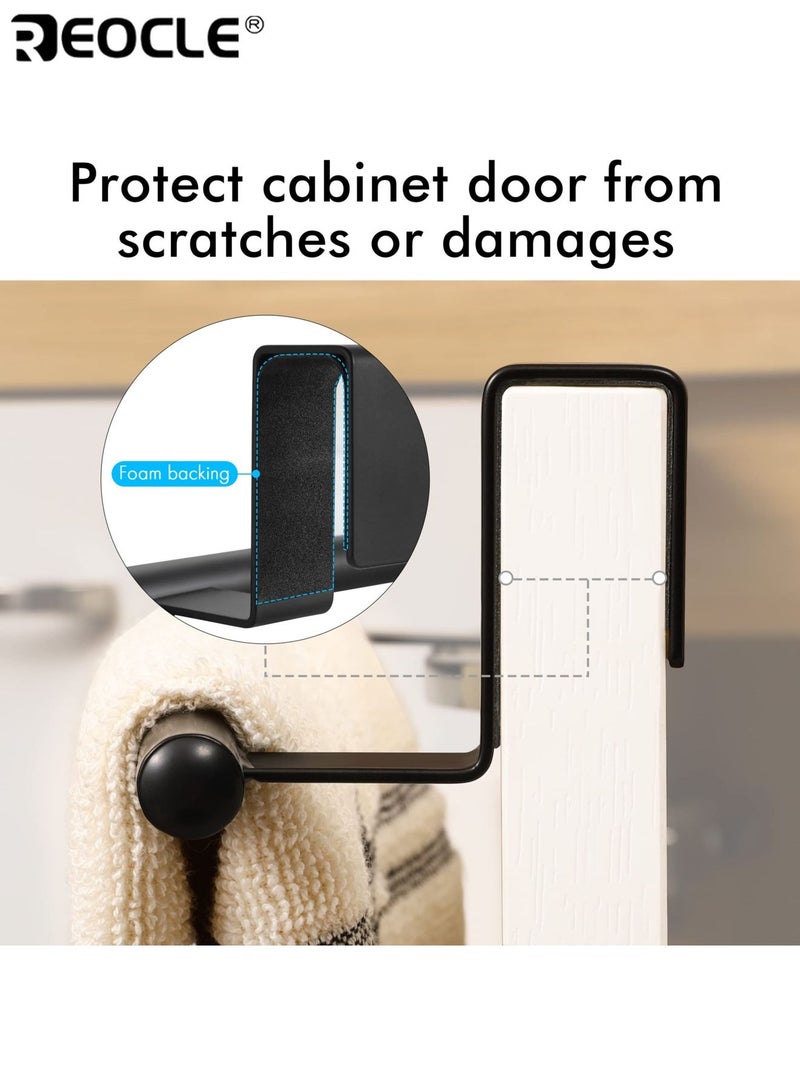 REOCLE 2pcs No-Drill Wall-Mounted Towel Rack Strong Load Capacity Single Bar Holder for Towels and Washcloths Space-Saving Bathroom Organizer Perfect for Home and Kitchen Use - Image 3