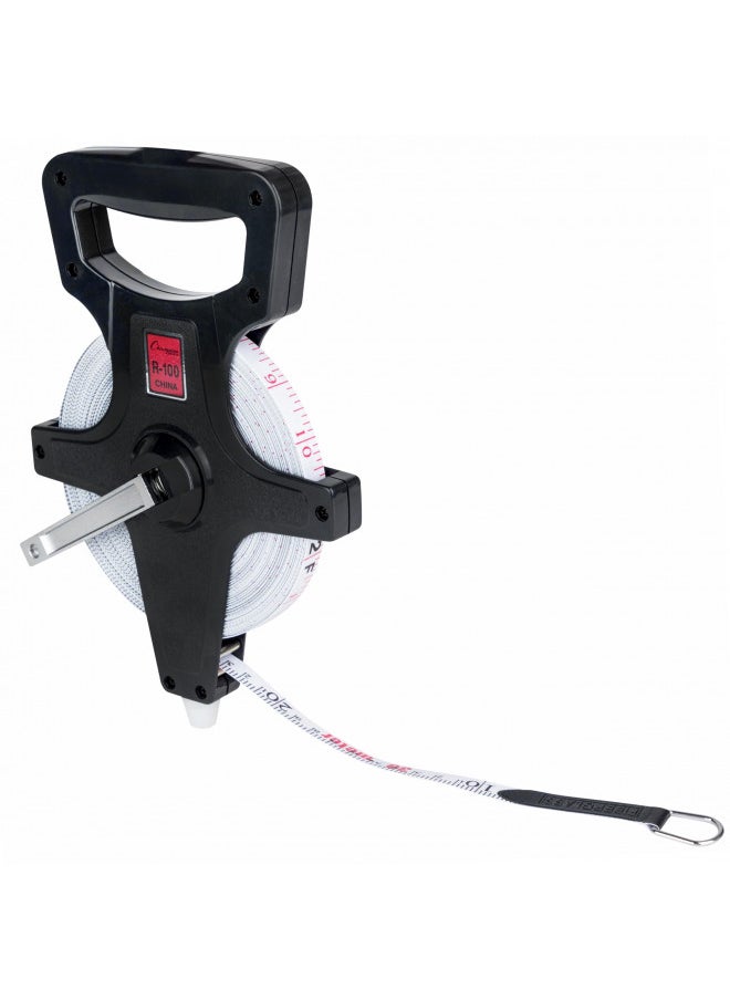 Champion Sports - Champion Sports Open Reel Measure Tape, 100 ft, 30 Meters, with Metal Spike, Hand Crank - Open Tape Measure for Track and Field, Long Jump - Durable, Dual-Sided Measuring Reel with Feet and Meters - Image 1