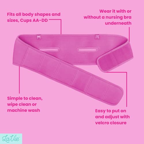 Lavie Pump Strap Hands-Free Pumping Bra, Breast Pump Bra for Breastfeeding Pumps for Women, Hands Free Pumping Bustier Pink - Image 3
