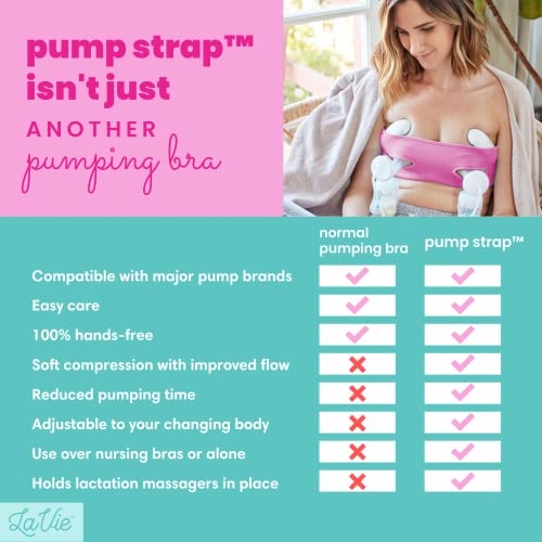 Lavie Pump Strap Hands-Free Pumping Bra, Breast Pump Bra for Breastfeeding Pumps for Women, Hands Free Pumping Bustier Pink - Image 4