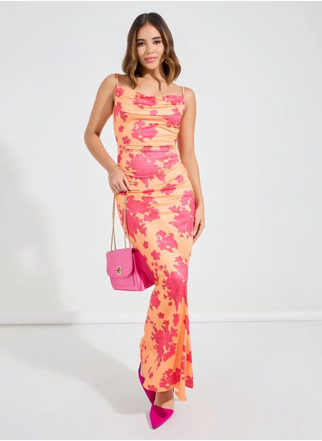 ستايلي Floral Print Strappy A-line Maxi Dress