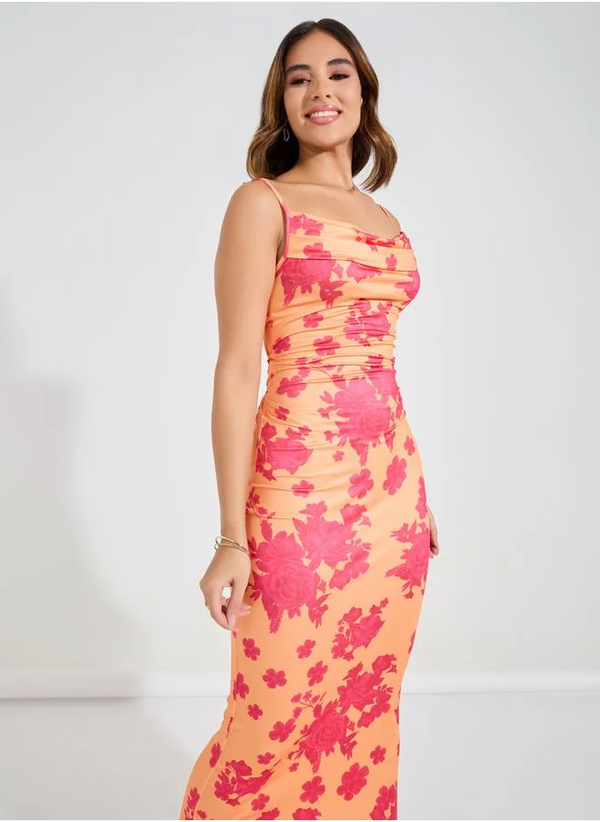 ستايلي Floral Print Strappy A-line Maxi Dress