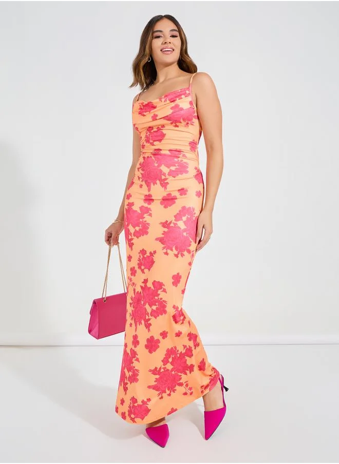 ستايلي Floral Print Strappy A-line Maxi Dress