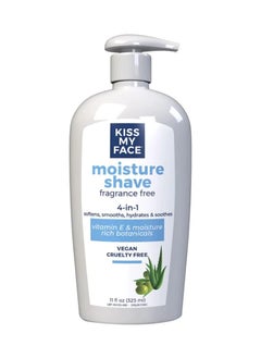 Kiss My face Kiss My Face, 4 in 1 Moisture Shave, Fragrance Free, 11 fl oz (325 ml) 