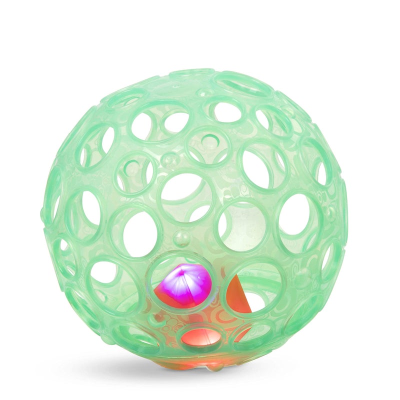 B. toys â€“ Sensory LightUp Baby Rattle â€“ Textured Ball with Holes â€“ Glowing Lights & Rattle â€“ Infants, Babies â€“ Grab nâ€™ Glow â€“ 0+ Months - Image 1
