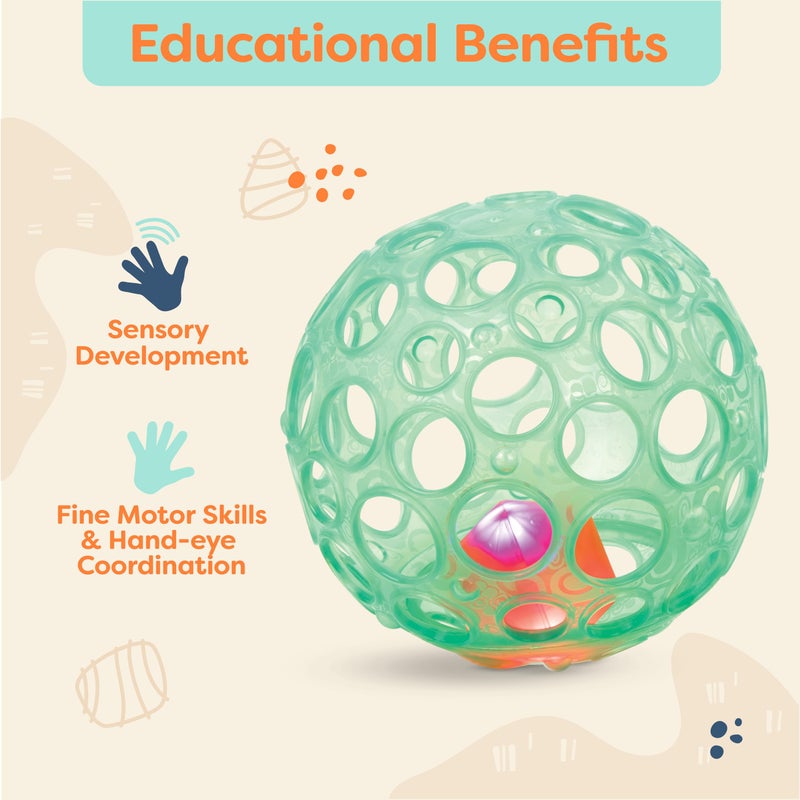 B. toys â€“ Sensory LightUp Baby Rattle â€“ Textured Ball with Holes â€“ Glowing Lights & Rattle â€“ Infants, Babies â€“ Grab nâ€™ Glow â€“ 0+ Months - Image 3