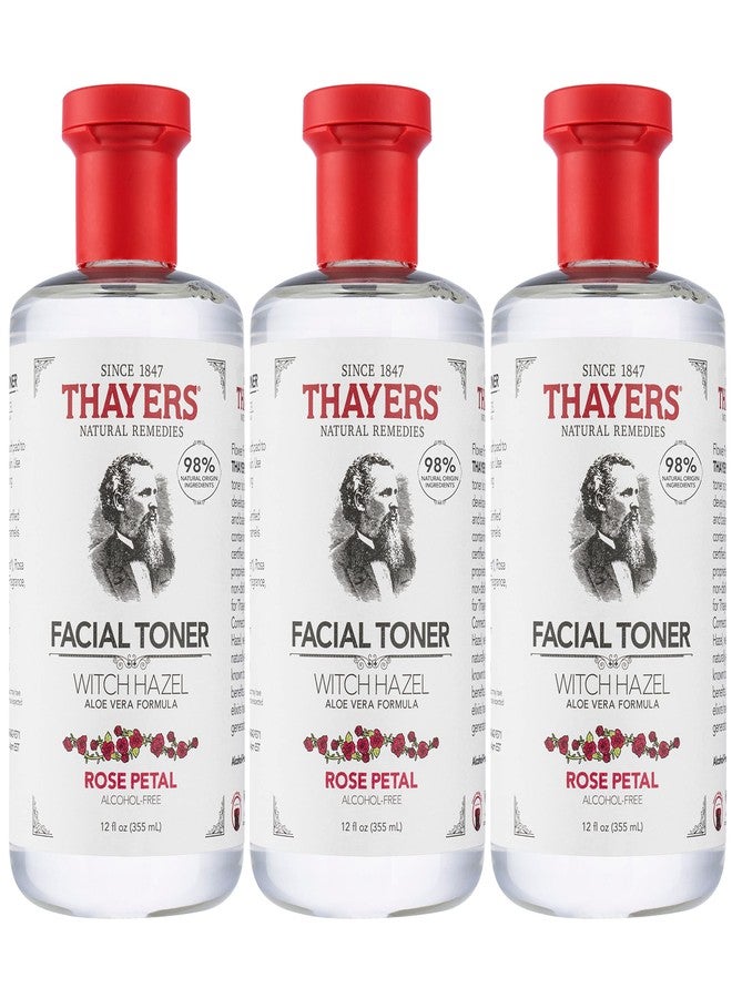 THAYERS Alcohol-Free, Hydrating Rose Petal Witch Hazel Toner with Aloe Vera, 12 Oz (Pack of 3) - Image 1
