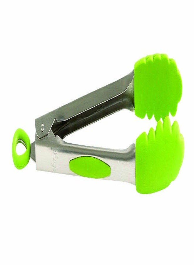 Mastrad 12-Inch Stainless and Silicone Tongs, Green