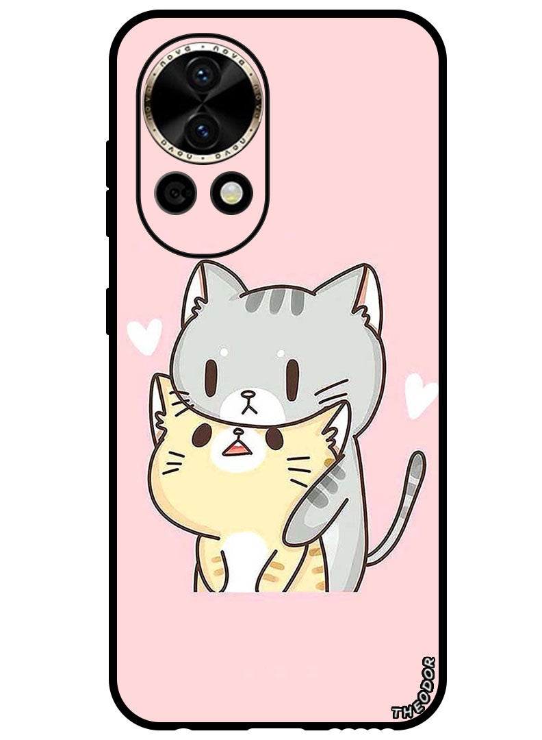 Theodor Protective Case Anti Scratch Shock Proof Bumper Cover For Huawei Nova 12 Pro Two Cats Love - Image 1