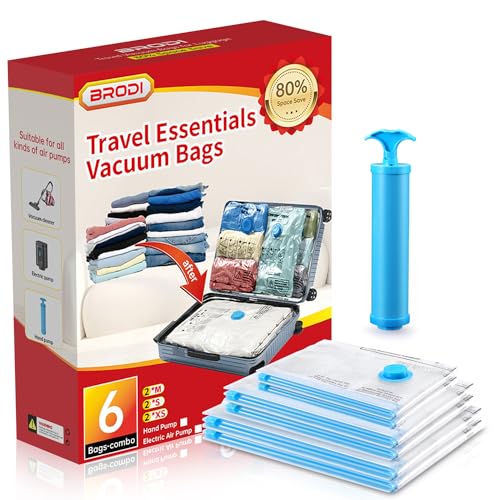 Brodi Travel Vacuum Bags - Space Saver Combo Pack (6 Bags) - Image 1
