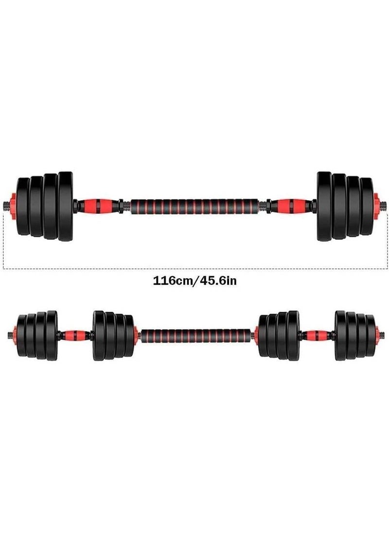 WENBO - 15kg Dumbbells 2 in 1 Connecting Rod, Dumbbells Barbel Set, Adjustable Dumbells Set For Men Woman Home Gym Workout - Image 1
