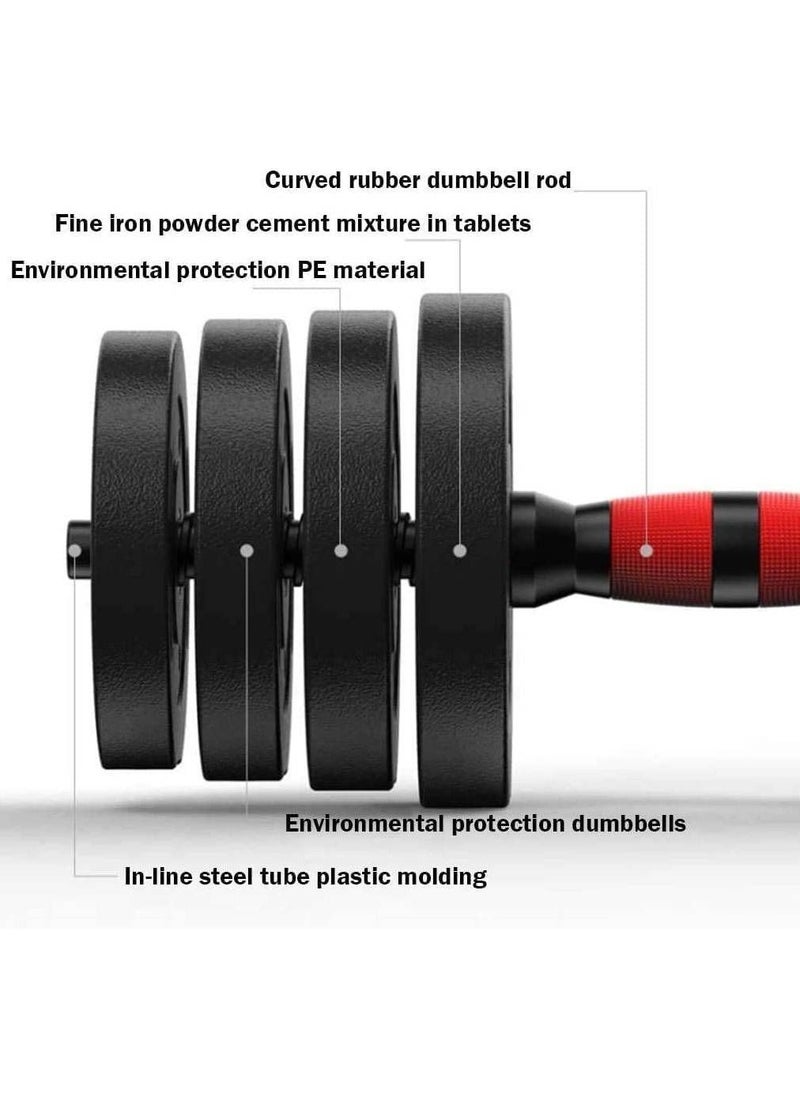 WENBO - 15kg Dumbbells 2 in 1 Connecting Rod, Dumbbells Barbel Set, Adjustable Dumbells Set For Men Woman Home Gym Workout - Image 1