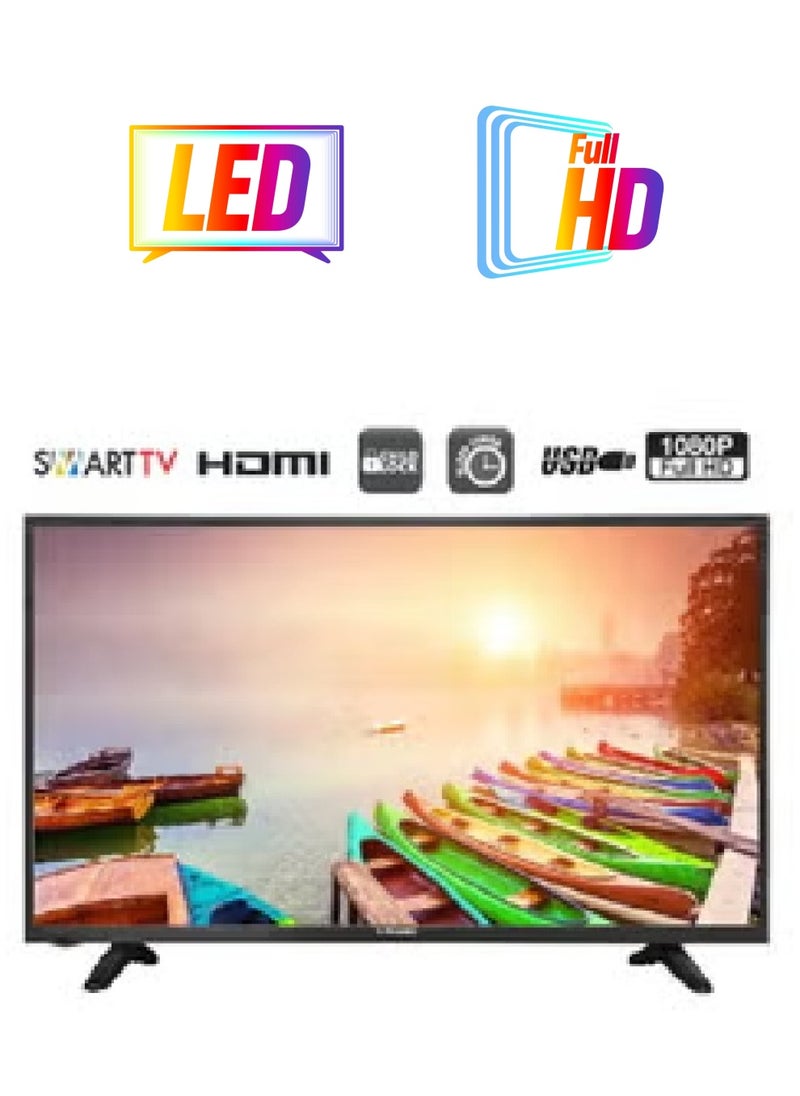 توشيرو تلفزيون 43 بوصة ذكي بدقة Full HD بنظام تشغيل Android OS LED، تلفزيون LED نحيف مع جهاز تحكم عن بعد | التطبيقات الذكية بما في ذلك تويتر وفيسبوك وسكايب | منافذ HDMI وUSB، وضع AV،| صوت ديناميكي - TRO43SLED أسود  - Image 1