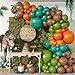 Biapian Dinosaur Balloon Arch Dinosaur Balloon Garland Kit Retro Green Orange Brown Balloons with Dinosaurs Foil Balloon for Dino Themed Party Decorations Jungle Safari Birthday Party Supplies - Image 3