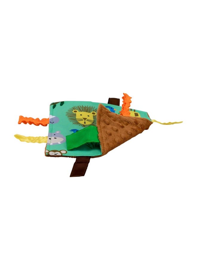 The Learning Lovey Baby Jack & Co 8X8” Jungle Lovey Tag Toys For Babies Baby Crinkle Toys Crinkle Toys For Baby Soft & Safe Learn Shapes & Colors Ideal Baby Toy Bpa Free Wstroller Clip  - Image 3