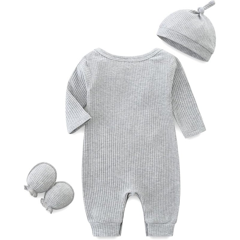 Bibimom Unisex Newborn Clothes 0-3 Months Baby Boy Essentials Black Photoshoot Jumpsuit - Image 2