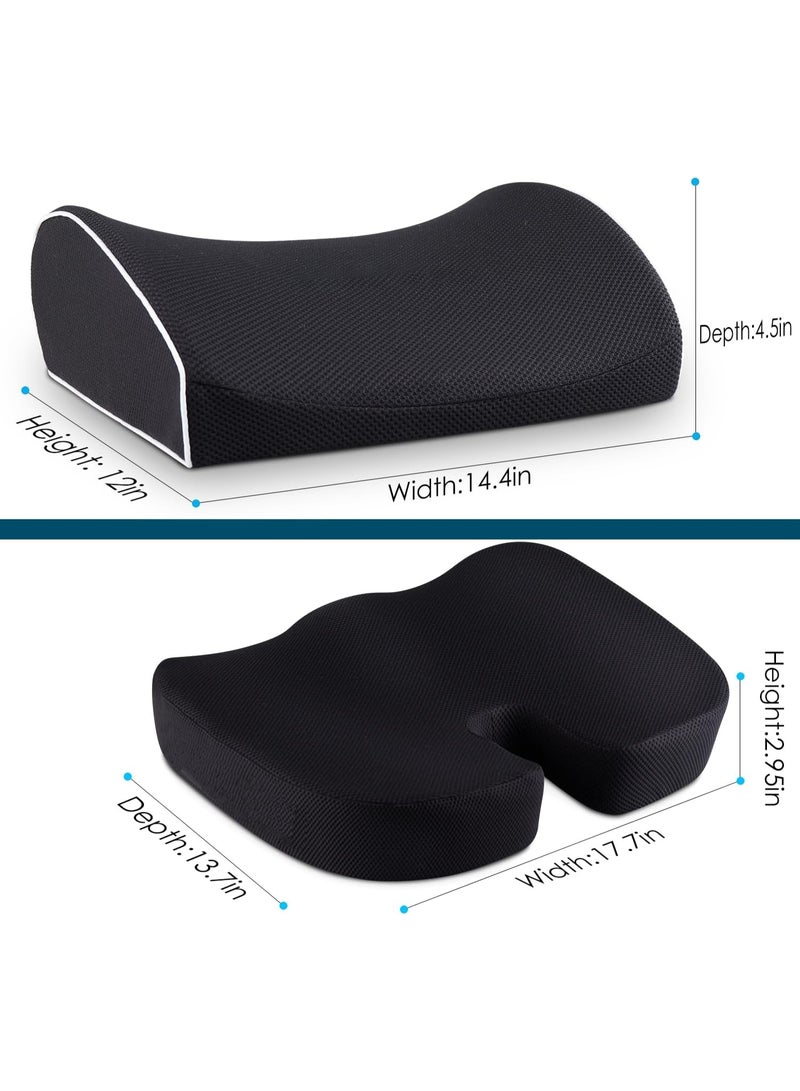 Coccyx & Lumbar Memory Foam Seat Cushion – Ergonomic Back Support for Office Chair, Wheelchair & Car Seat – Lower Back Pain Relief - Image 3