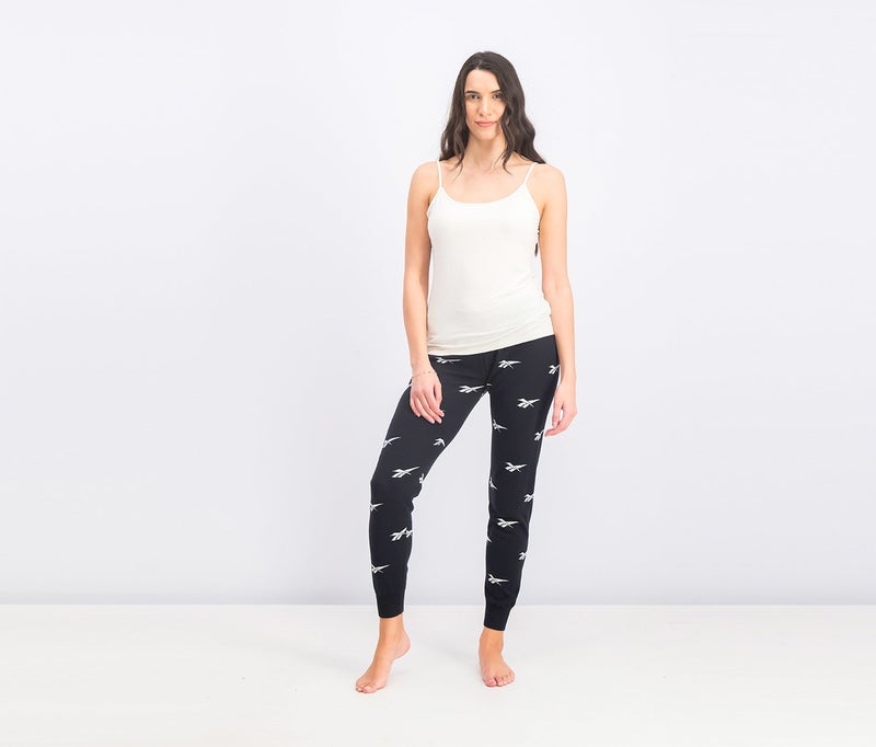 Reebok Women Jacquard Sweatpants, Black - Image 4
