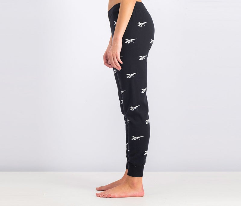 Reebok Women Jacquard Sweatpants, Black - Image 2