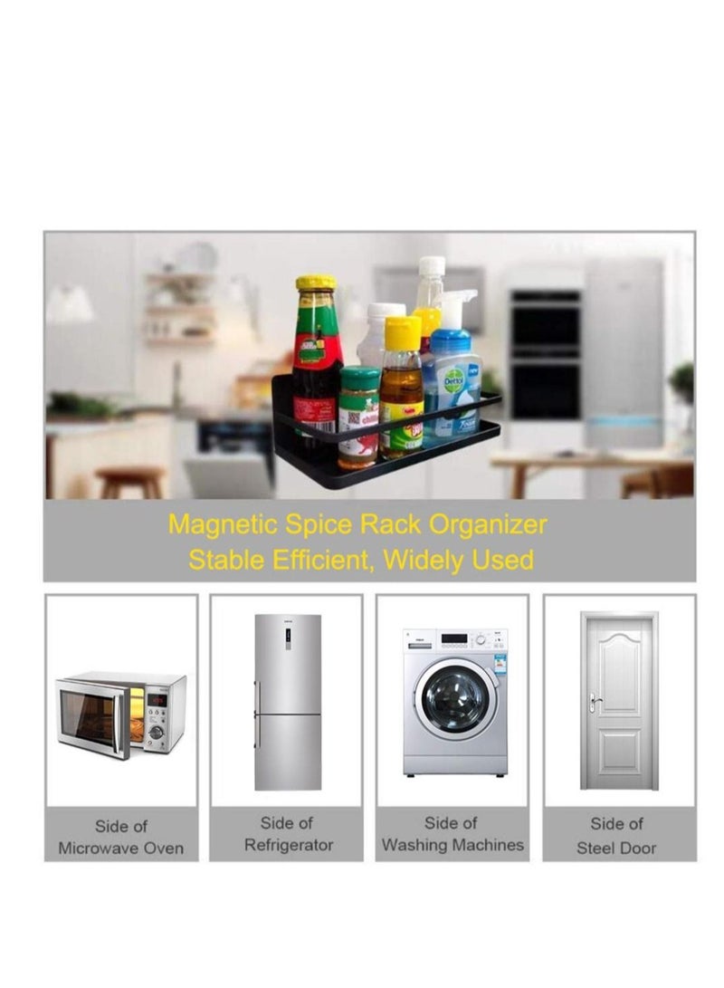 DARIYAH Japanese Simple Wrought Iron Shelf Kitchen Refrigerator Magnetic Multi Functional Storage Single Layer Side Spice Rack J026 - Image 4