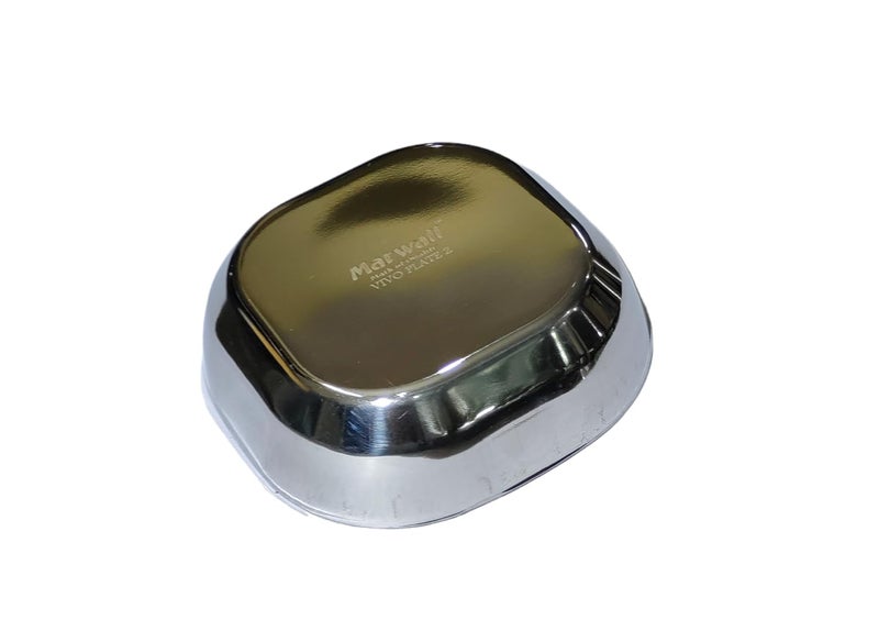 MARWALL Stainless Steel Heavy Square Halwa Plate/Snacks Plate/Sweet Vati Set of 6 pcs (10.3cm Diameter) - Image 4
