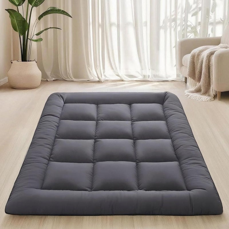 SHOUREN Japanese Floor Mattress Foldable & Portable Roll Up Futon Mattress 3" Grey Tatami Mat for Adult and Kidsï¼ŒShredded Memory Foam Filled with Straps Sleeping Pad Suitable for Campingï¼Œ39"x 80" Twin Size - Image 1