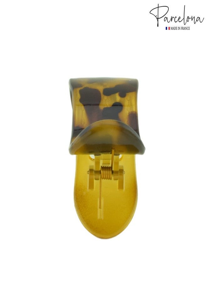 Parcelona French Simply Bear Paw Medium 3” Celluloid Acetate Side Slide In Jaw Yoga Fine Hair Claw Clip for Women and Girls (Light Tortoise Shell) - Image 5