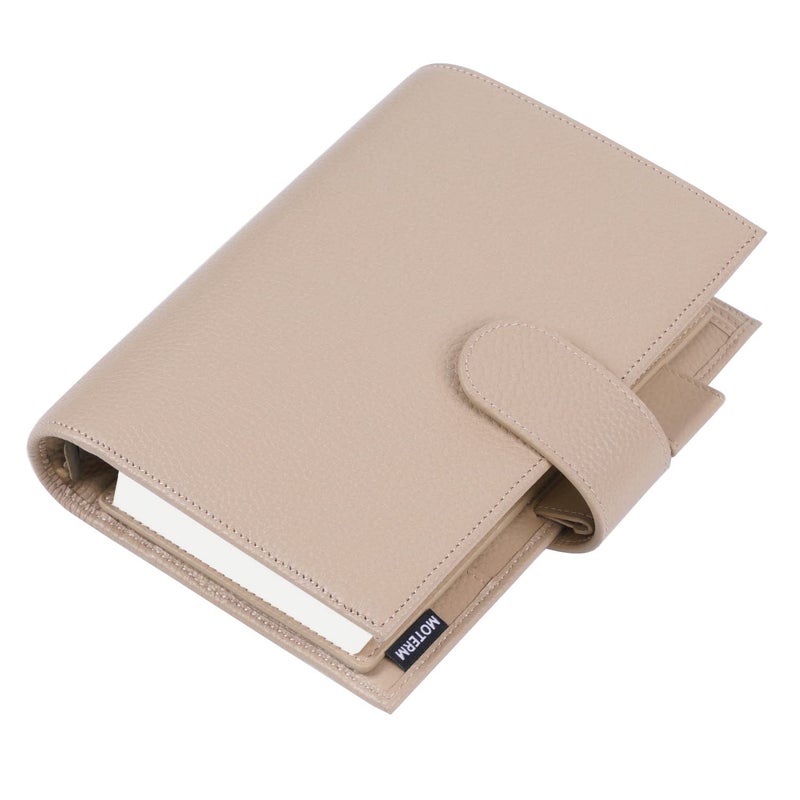 Moterm Personal Luxe Rings Planner - Genuine Leather Binder Organizer (Pebble-Olive, 30mm Ring) - Image 1