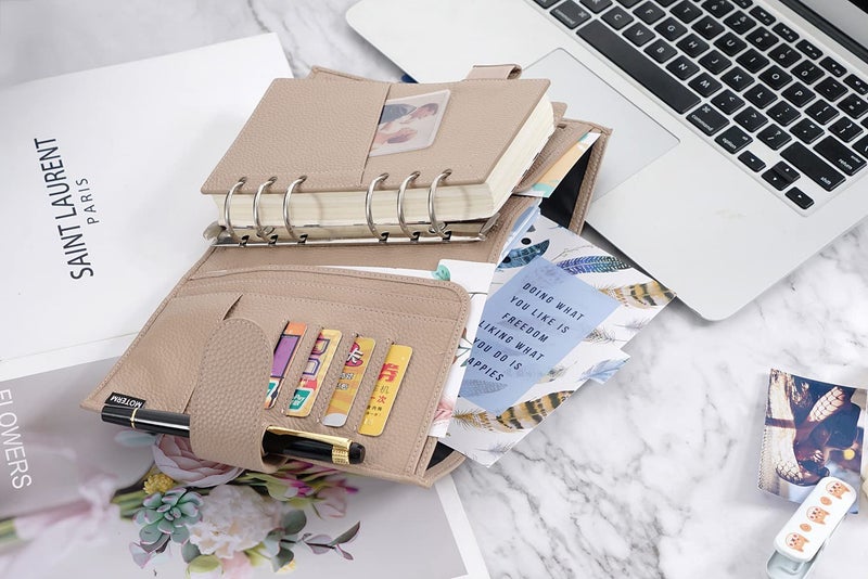 Moterm Personal Luxe Rings Planner - Genuine Leather Binder Organizer (Pebble-Olive, 30mm Ring) - Image 5