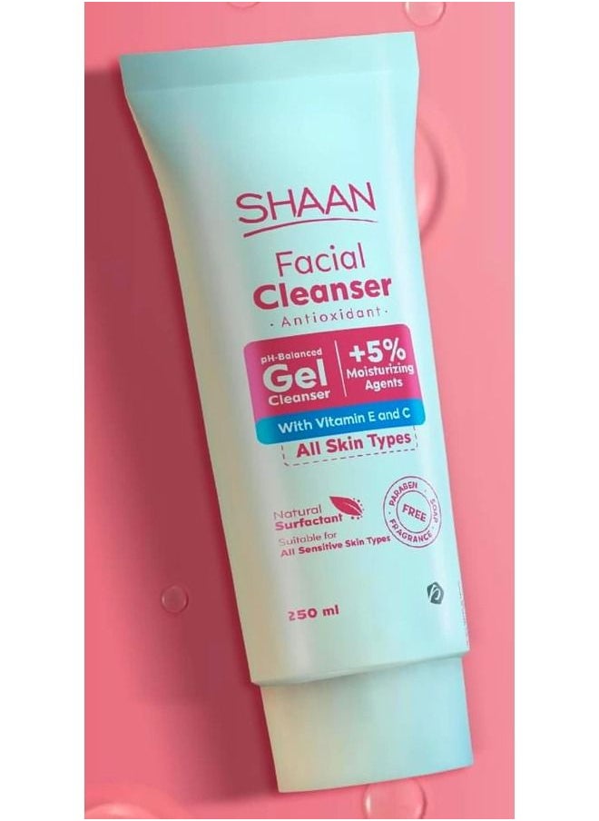 Shaan Facial Cleanser with vitamin E and C 250 ml  - Image 2