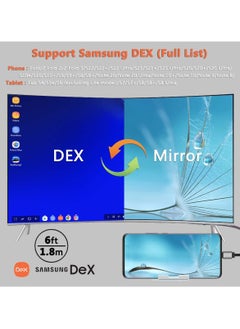 SYOSI SYOSI Type C to HDMI Adapter, 4K HD Video Digital Converter for iPhone & Android, 1.8m USB C to HDMI Cable for Sync Screen Connector, for HDTV/Monitor/Projector  - Image 3