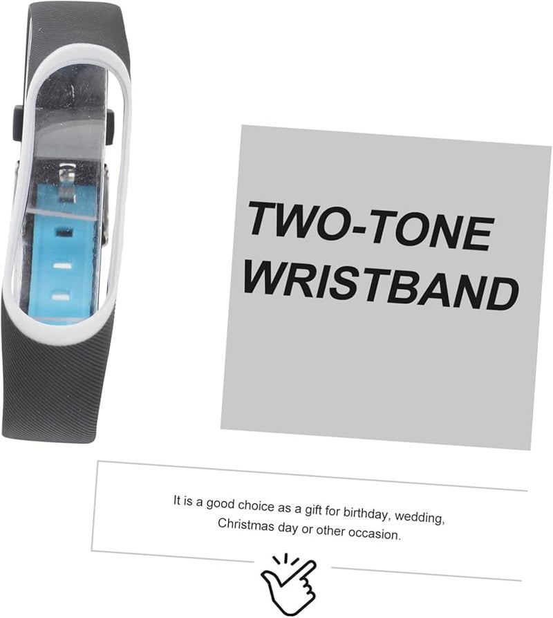 Blue Watch Band Two Tone Minimalist Watch Strap Durable Wristband 2x25cm - Image 3