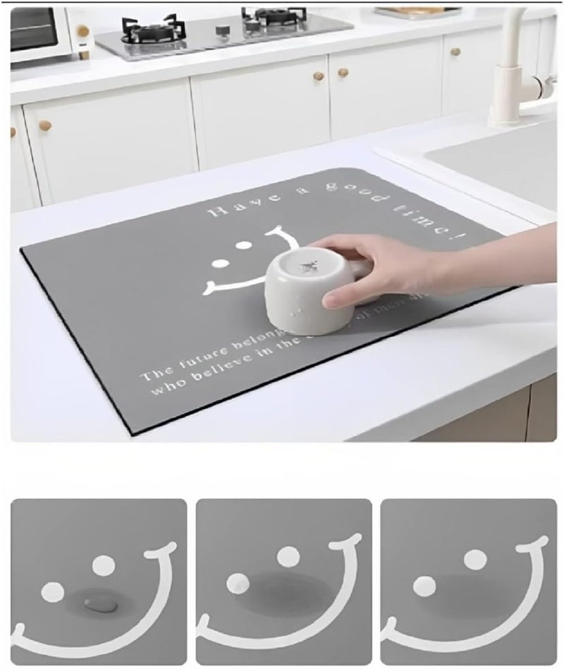 Home Concept Super absorbent soft non-slip quick Dish Drying Mat for Kitchen Countertops(58x38cm) - Image 1